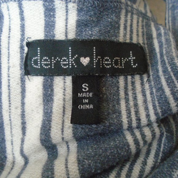 Derek Heart Striped bib Overall cuffed shorts size Small - Picture 7 of 8